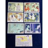 Postcards, Art Nouveau, Edouard Bernard, L'Entolage, set of six with original packet (vg/ex) (7)