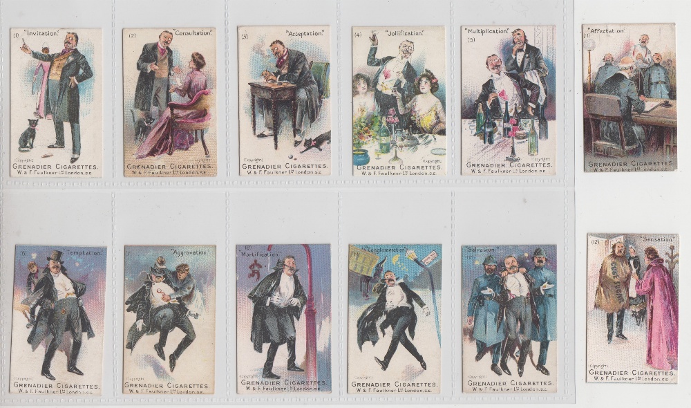 Cigarette cards, Faulkner's, 'Ation Series (set, 12 cards) (gd)