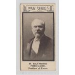 Cigarette card, Webb & Rassell, War Portraits, type card, no 32, M. Raymond Poincare, President of