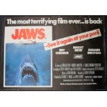 Film Posters, a collection of 10 original UK Quad posters for, Jaws, re-release (Roy Schneider), Man