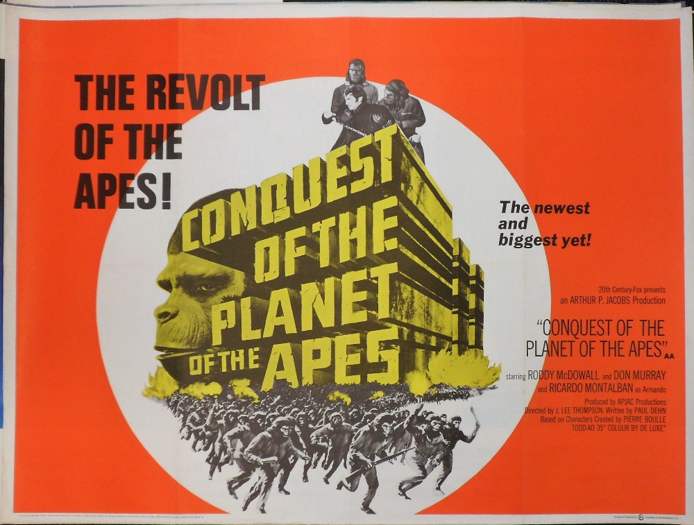 Film Posters, two original UK Quad posters, Conquest of the Planet of the Apes & Battle for the - Image 2 of 4