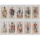 Cigarette cards, USA, Allen & Ginter, World's Dudes, ten cards, Cockney, German Army, Yachting,