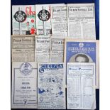 Football programmes, collection of 11 programmes, four Chelsea homes v Brentford 45/6, Derby 46/7