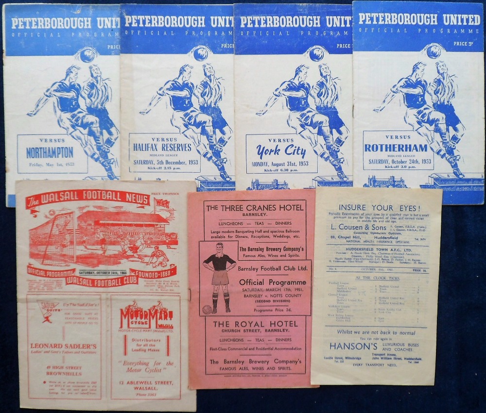 Football Programmes, selection of 7, 1940s & 50s issues inc. Huddersfield v Middlesbrough 13 October