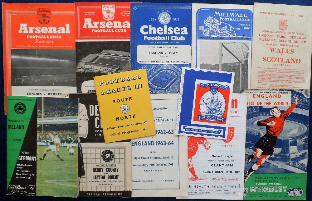 Football Programmes, 1950's & 60's selection inc. London v Berlin floodlit match at Highbury 11