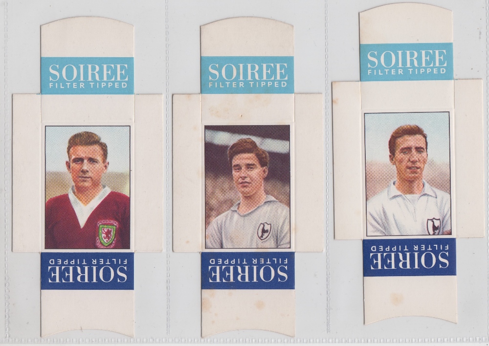 Cigarette cards, Mauritius, Soiree Cigarettes, Famous Footballers, packet issue, three Tottenham