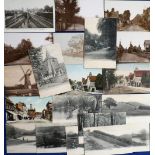 Postcards, Surrey, a collection of 20 UK topographical cards, RP's inc. Redhill Junction Station