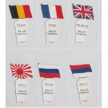 Cigarette cards, Wills (Overseas), Flags of the Allies, (shaped) (set, 6 cards) (vg)