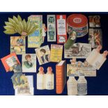 Advertising, 20+ late 19th and early 20thC die cut and novelty style food & medicine related