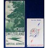 Aviation, Imperial Airways, small 'See The World' fold out leaflet 1932 (gd), & fold out Visit