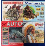 Trade sticker albums, four complete Panini albums, Prehistoric Animals, Mammals, Super Auto &