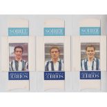 Cigarette cards, Mauritius, Soiree Cigarettes, Famous Footballers, packet issue, three West Bromwich