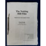 Cinema, 'The Notting Hill Film' 128 page Final Draft script dated 30th March 1998 edited by Emma