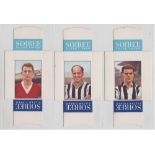 Cigarette cards, Mauritius, Soiree Cigarettes, Famous Footballers, packet issue, three cards, all