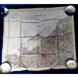 Militaria, WW2 escape map, Sheet C showing Northern Europe, single side printing in 3 colours (