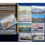 Postcards, Shipping, a mixed age collection of 500+ cards mainly Liners and Naval Shipping but