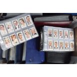 Cigarette cards, a vast accumulation of cards contained in ten albums, all common series with