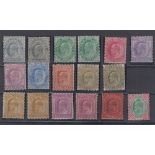 Stamps, India 1902-11 KEVII. 17 low value definitives including shade varieties in mint condition,