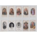 Cigarette cards, Taddy, 29 cards, Russo-Japanese War (14), Famous Actors & Actresses (1), Admirals &