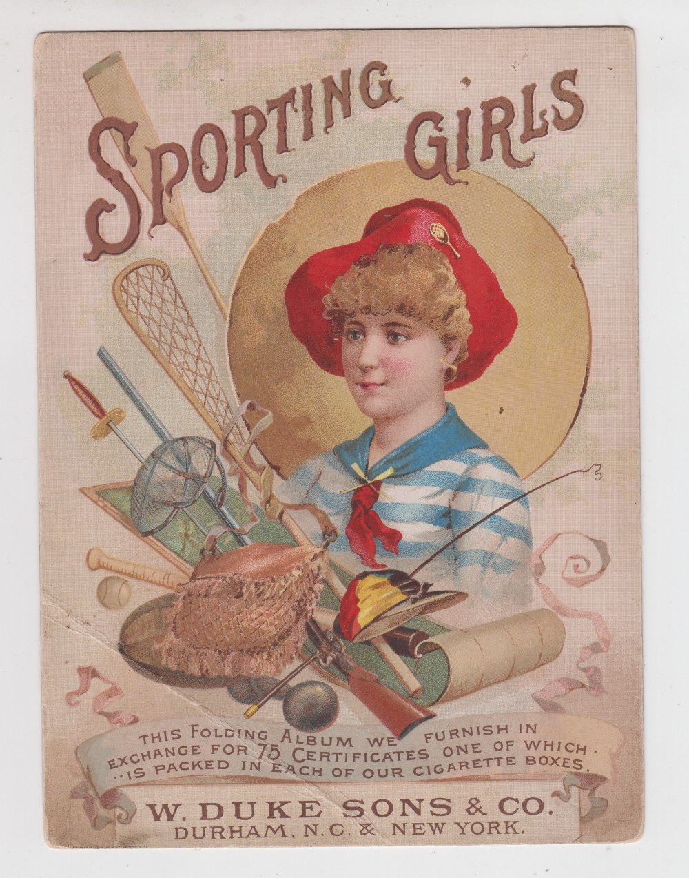 Printed Album, USA, Duke's, 'Sporting Girls', covers detached & 8 loose pages inc. tennis,