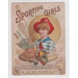 Printed Album, USA, Duke's, 'Sporting Girls', covers detached & 8 loose pages inc. tennis,