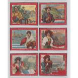 Cigarette cards, USA, ATC, Jig-Saw Puzzles, Girls with Flags (20/25) (gd)