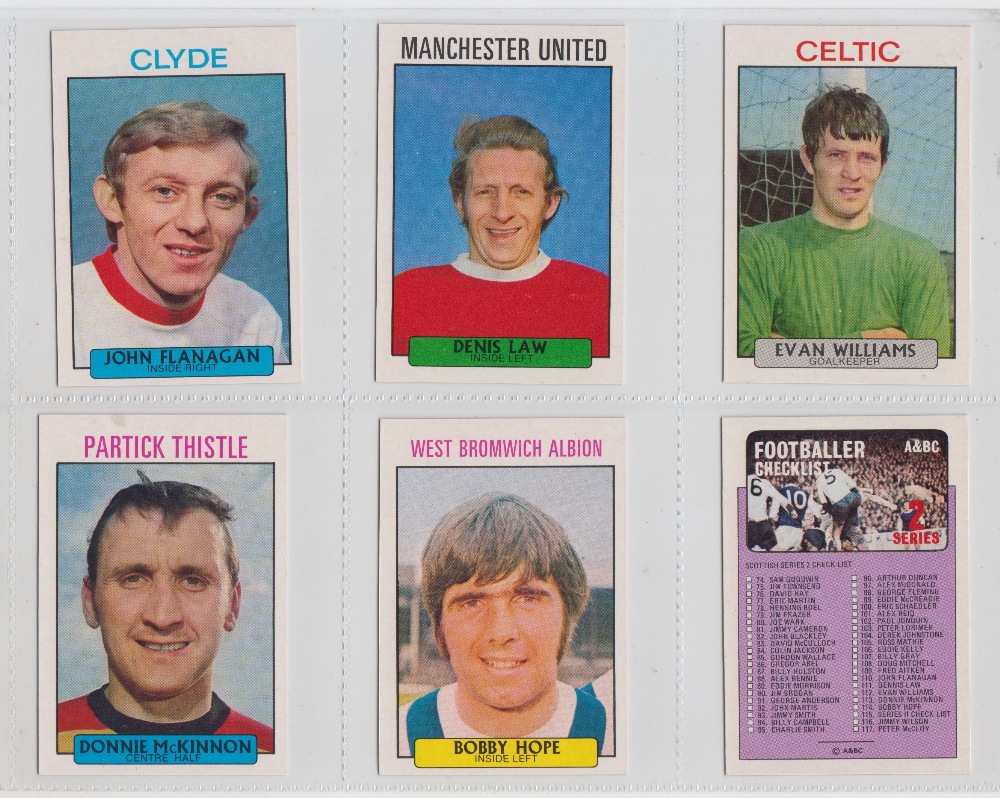 Trade cards, A&BC Gum, Footballers (Did You Know?, Scottish, 74-144) (set, 71 cards) (ex,