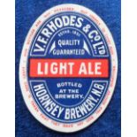 Beer label, V F Rhodes & Co Ltd, Hornsey Brewery N8, Light Ale, v.o, 84mm high (sl thinning to top