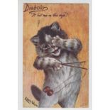 Postcard, Louis Wain, cats, Diabolo 'It hit me in the eye', Tuck oilette (p.u. stamp removed, o/w