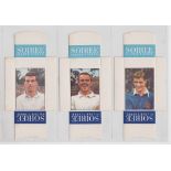 Cigarette cards, Mauritius, Soiree Cigarettes, Famous Footballers, packet issue, three cards, all