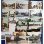 Postcards, Lincolnshire, a selection of 57 topographical cards mostly printed street scenes,
