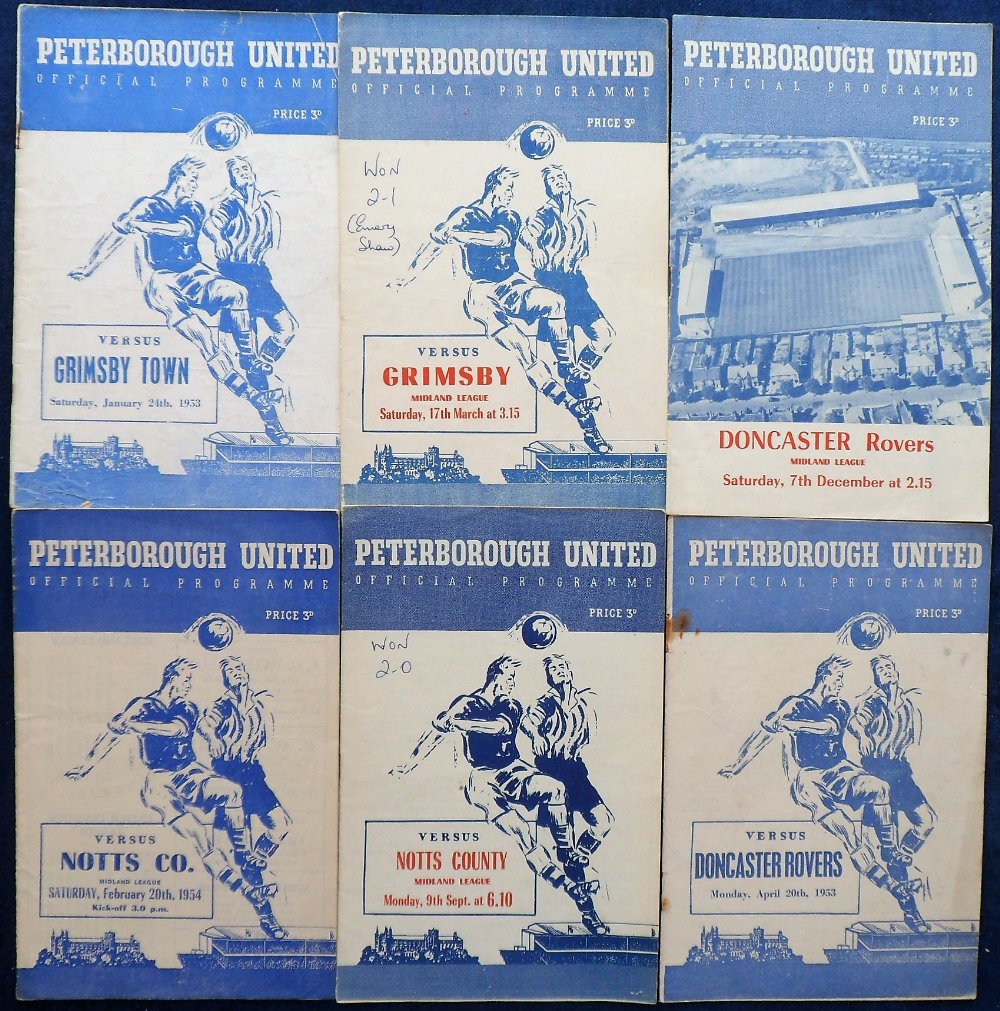 Football Programmes, Peterborough Utd, collection of 6 home match programmes all for Midland