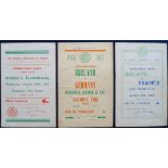 Football Programmes, 3 Republic of Ireland home programmes, v France 16 November 1952 (slight