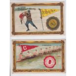 Cigarette cards, USA, ATC, College Series (Premiums), 'G' size (9/25) nos 2, 3, 4, 6, 12, 14, 19, 21