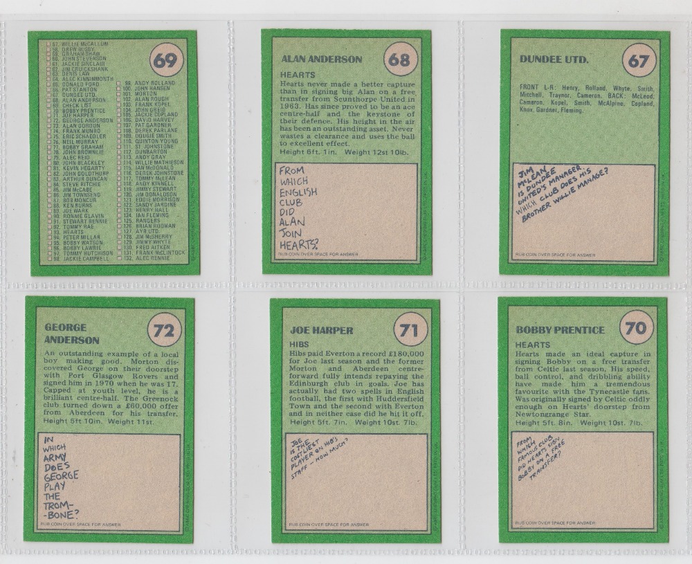 Trade cards, A&BC Gum, Footballers (Green back, Scottish, Rub Coin) (set, 132 cards) (vg, - Image 2 of 2