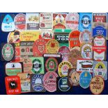 Beer labels, a mixed selection of 39 labels (inc. 5 'with contents'), various shapes, sizes and