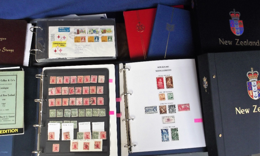 Stamps, large and useful collection of New Zealand stamps in 3 albums (1 empty) containing a mint