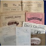 Ephemera, a mixed selection inc. 2 National Strike papers for May 1926, Rail Strike 1919