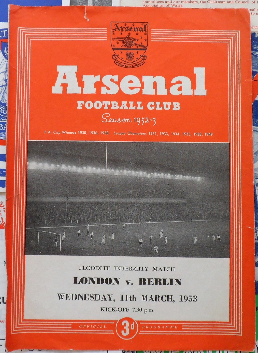 Football Programmes, 1950's & 60's selection inc. London v Berlin floodlit match at Highbury 11 - Image 3 of 3