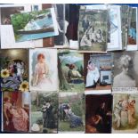Postcards, a box containing approx. 425 Glamour/Pretty Girls related cards, illustrated and RP's.