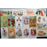 Postcards, a selection of approx. 60 comic cards inc. Tom Browne Series 2544 (set 6), other Tom