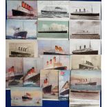 Postcards, Shipping, a good collection of 41 White Star & Cunard Line shipping cards inc. scarce