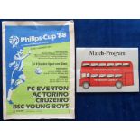 Football Programmes, 2 scarce issues, Philips Cup 1988, played in Bern Switzerland, featuring