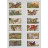 Trade cards, Mitcham Foods, Butterflies & Moths (set, 50 cards, uncut set in pairs) (ex)