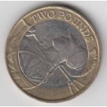 Coin, GB, £2 error coin, 2015, with head on reverse in wrong position (gd) (1)