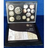Coins, 2011 UK Proof coin set, 14 coins in luxury presentation pack (vg) (1 pack)