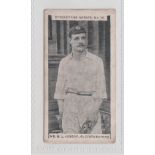 Cigarette card, Faulkner's, Cricketers Series, type card, no 10, Mr. G.L. Jessop, Glo'stershire (