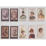 Cigarette cards, ten scarce type cards, Kinnear, Royalty, (4), HM King of Denmark, HIM The Emperor