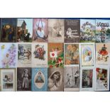 Postcards, a children and ethnic mix of approx. 135 cards inc. black humour, Molly Brett,