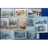 Postcards, a selection of hold-to-light & transparency cards inc. set of 6 chromo's, transparency